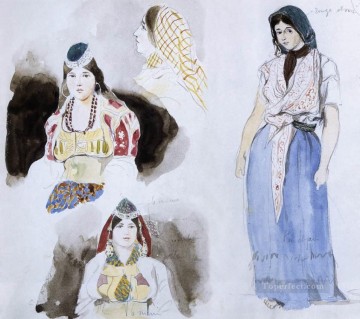 ウジェーヌ・ドラクロワ Painting - モロッコの女性のロマンチックなウジェーヌ・ドラクロワ